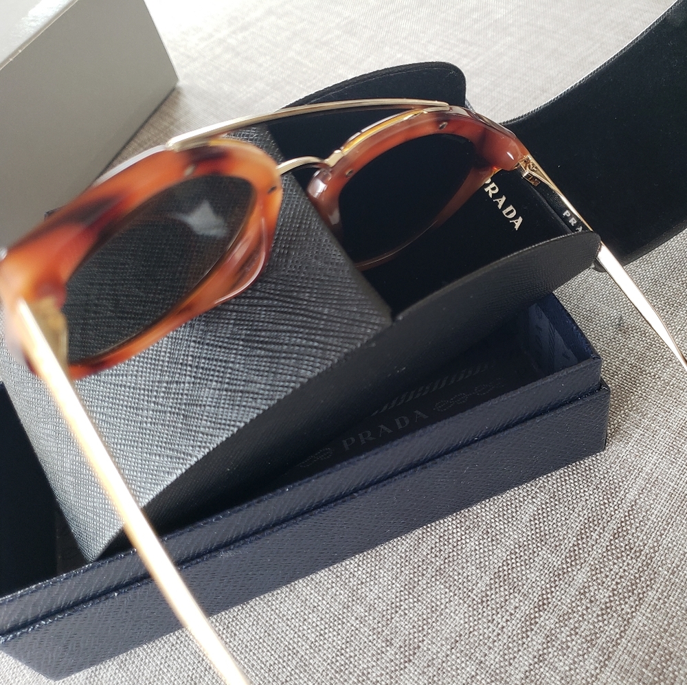 Prada Women's Sunglasses: gold/mirror/tortoise